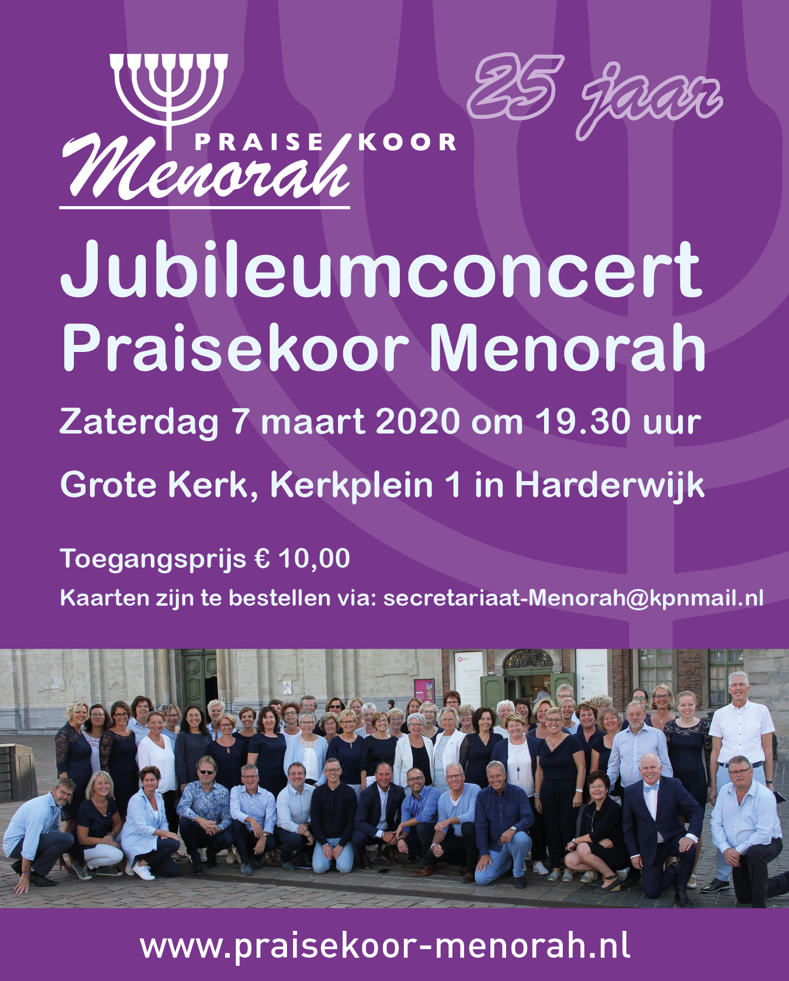25 jaar Praisekoor Menorah Flyer jubileumconcert
